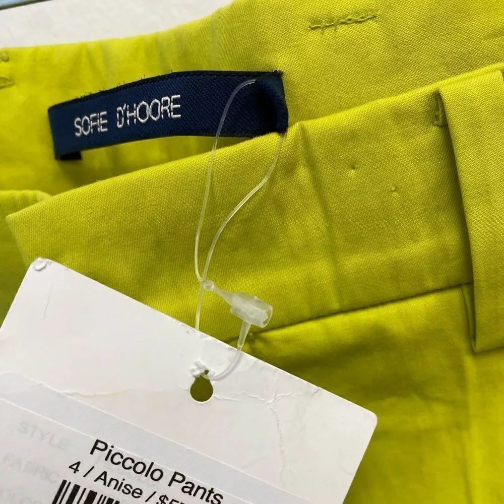 NWT Sofie D'Hoore Piccolo High Waist‎ Straight Cropped Pant Green Sz 4 & 10